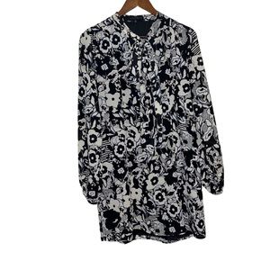 Women's Sanctuary Blue & White Floral Print Long Sleeve Dress